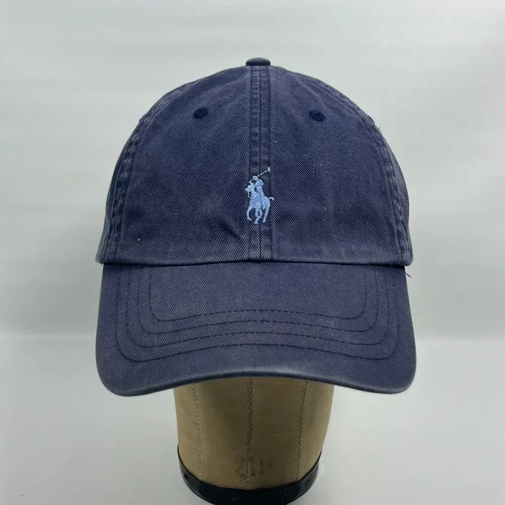 POLO RALPH LAUREN Hat Mens OS The Iconic Cotton Chino Ball Cap Buckle Twill Blue